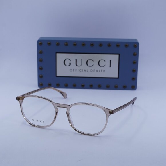 Gucci GG0551O 020 Square 55mm Eyeglasses - Transparent Light Brown - Picture 1 of 11